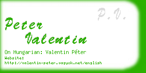 peter valentin business card