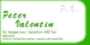 peter valentin business card